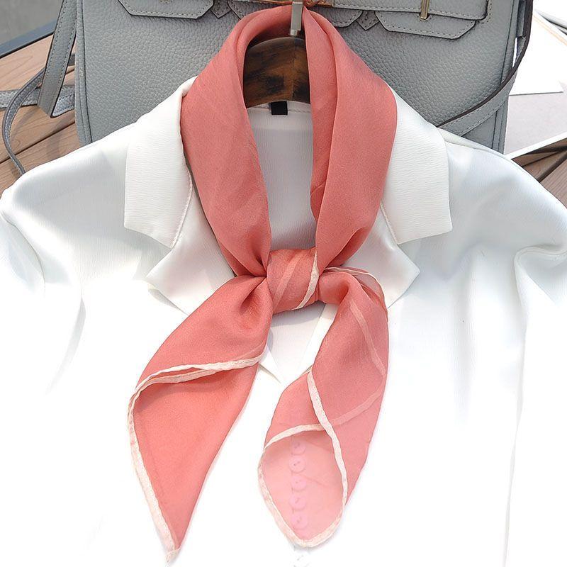 

Квадратный шарф Tencel, женский летний тонкий солнцезащитный и защитный шарф для шеи, универсальный летний шарф 70x70