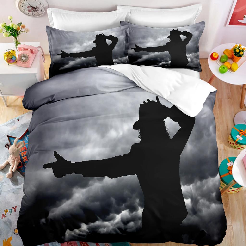 Michael Jackson Bedding Set Singer 3D Digital Printing Musical Genius Bed Linen Suitable for Bedroom King of Pop Duvet Cover Set