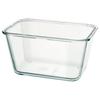 IKEA 365+: Storage Container with Lid, 21x15x12cm, Glass/bamboo (292.690.69)
