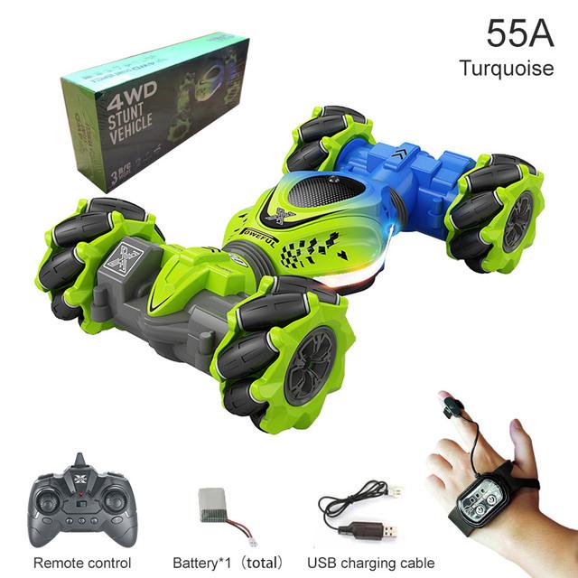 Nuevo 4WD RC coche de juguete 2,4G Radio Control remoto coches RC reloj Sensor de gestos rotación giro truco Drift vehículo juguete para niños regalo