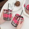 Strohhalm Glasbecher für weibliches Paar Student Wasserbecher isoliert verbrühungsfest Haushalt Kaffeetasse tragbar kreativ hochwertig
