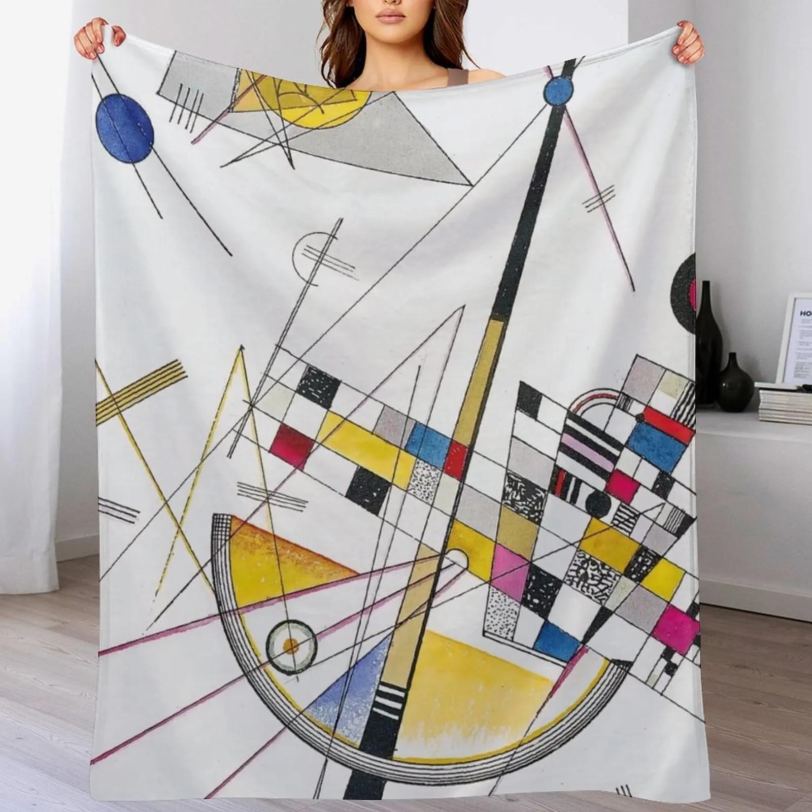 Delicate Tension by Wassily Kandinsky Throw Blanket Long Lasting Soft Plush Blanket for Daily Use 102x76cm(40x30in)