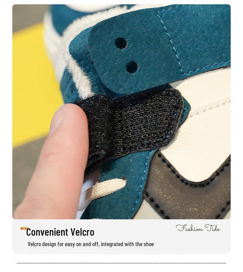 Kids' Winter 2025 High-Top Fleece-Lined Sports Shoes for Boys & Girls