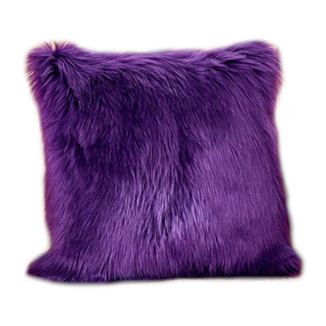 Cushions & Decorative Pillows Artificial Wool Fur Soft Plush Pillowcase Cushion Cover Dark Purple