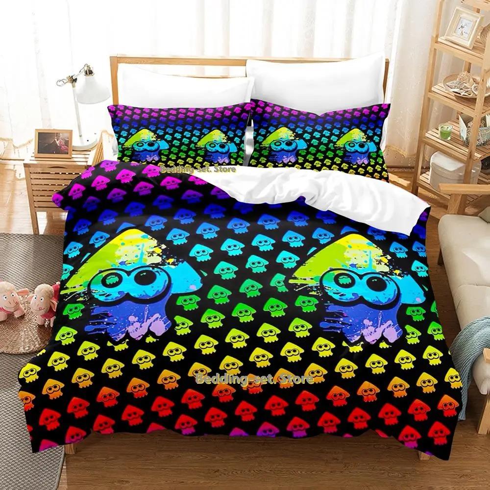 Cartoon Octopus Bedding Set Single Twin Full Queen King Size Bed Set Adult Kid Bedroom Duvetcover Sets Anime Parure De Lit Bed