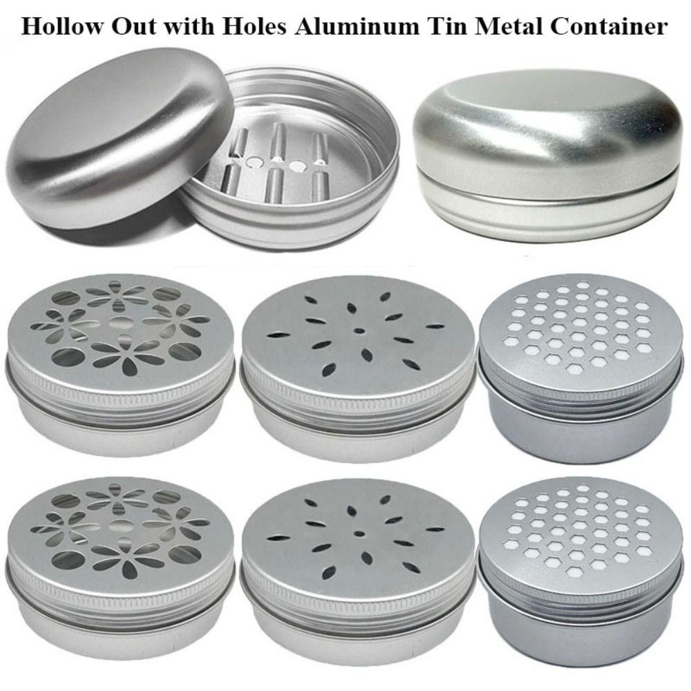 Hollow Out with Holes Aluminum Tin Metal Container Cosmetic Face Eye Cream Packing Empty Can Lip Balm Candle Jar Soap Storage