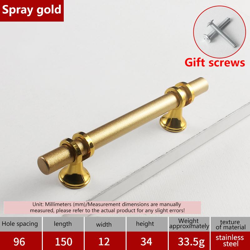 Modern Black Gold Cabinet Handles - Solid Drawer Knobs For Kitchen Furniture With Zinc Alloy Material