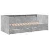 Daybed with Drawers and Shelf Concrete Grey Engineered Wood