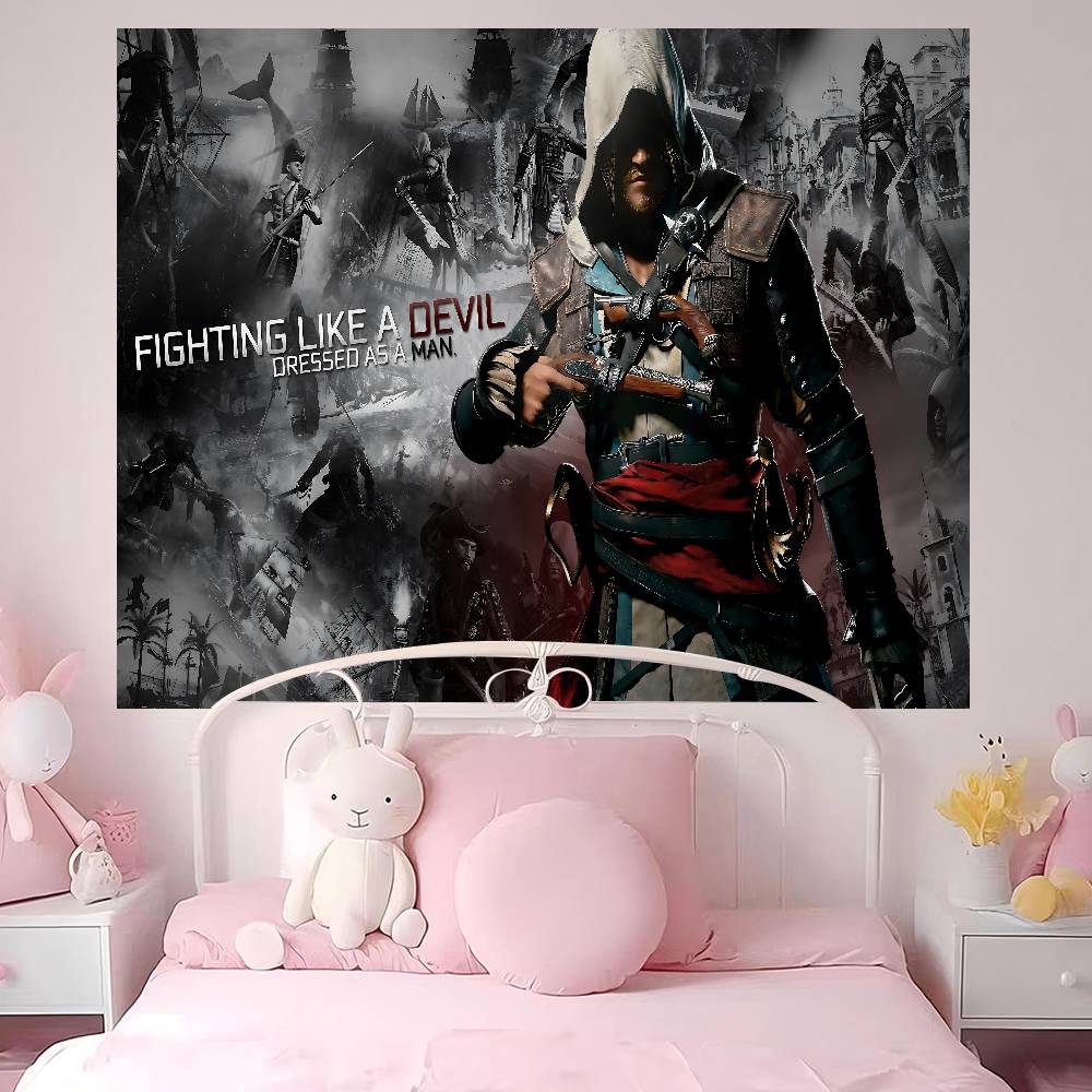AAssassin CCreed Game Cartoon Tapestry Wall Hanging Decoration Household Home Decor