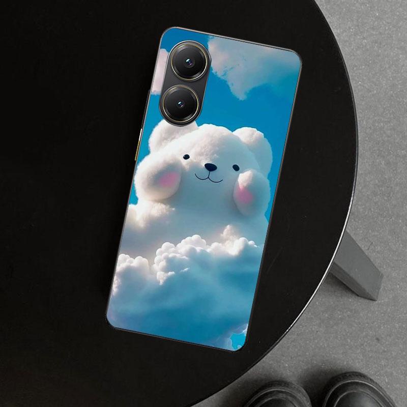 Sunny Clouds Teddy Bear Phone Case Cover for Xiaomi Poco X6 X5 X7 Pro F7 Ultra Redmi 15C 15 13C 13 12C 12 10C 10 10A 9C 9A 9T 9