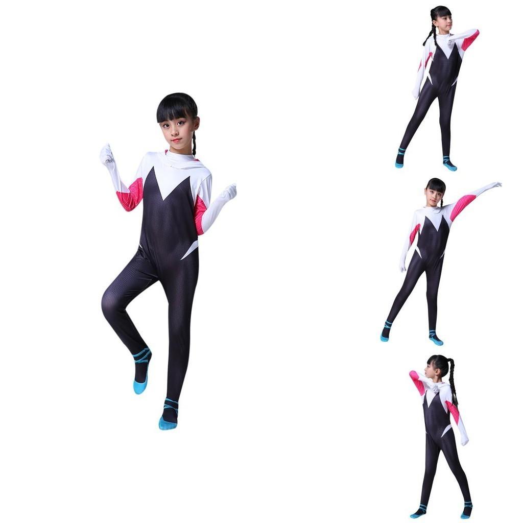 Vibrant Spider-man Into The Spider-verse Gwen Stacy Kids Costume Jumpsuit For Playful Adventures