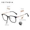 VEITHDIA Vintage Titanbrillengestell Retro Optische Myopiebrille für Damen Herren Kann mit Sehstärke ausgestattet werden 7306