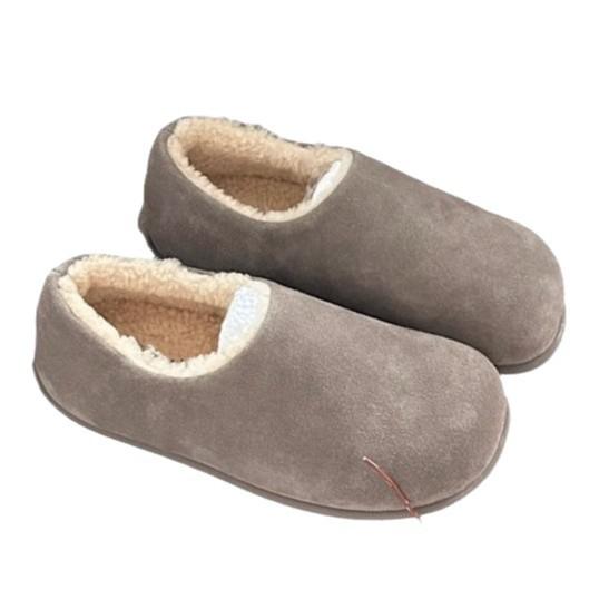 [Youshilai] Mocassins rétro à bout rond en velours pour femmes 2025 hiver nouveau semelle souple décontracté polyvalent un pédale