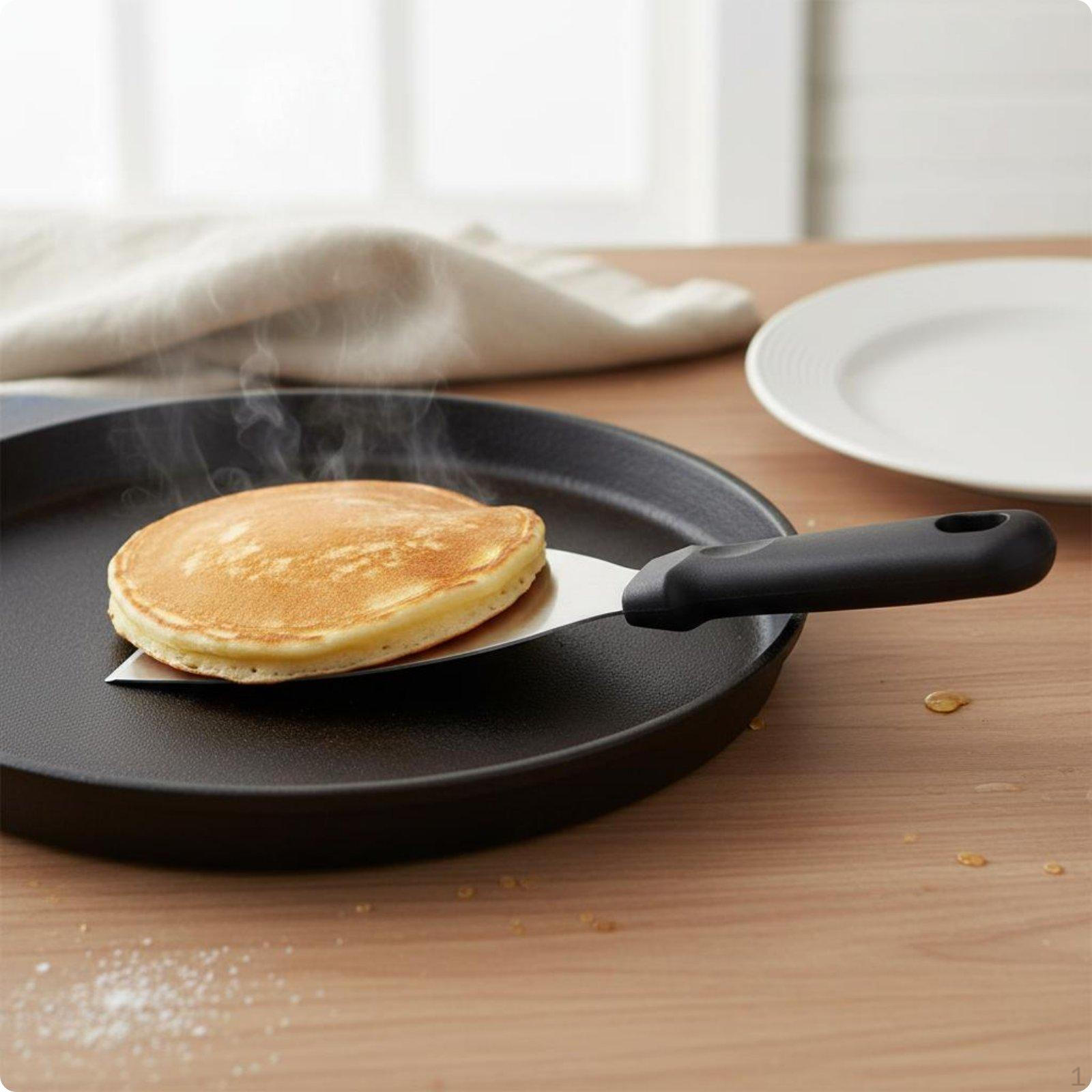 Stainless Steel Slotted Design Pancake Turner Easy to Clean Cake Large Square Angled Turner