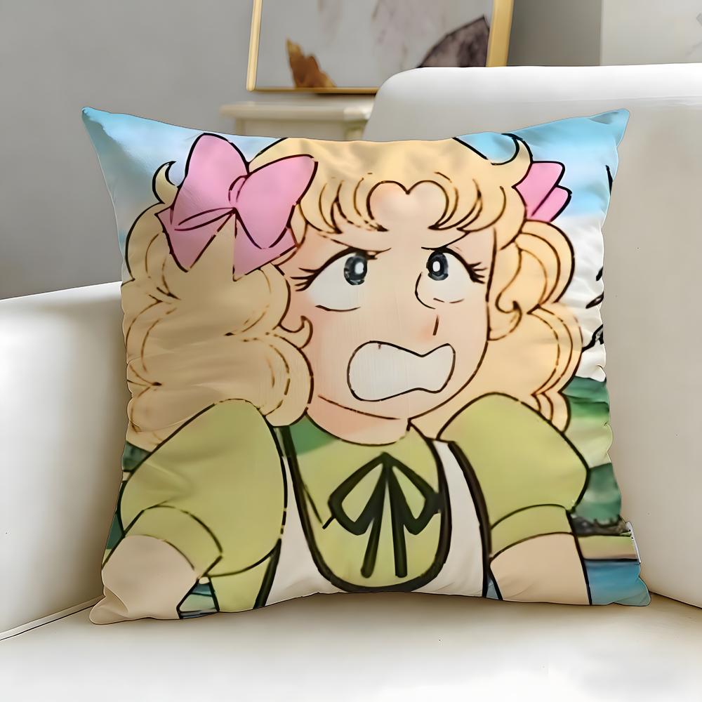 classic anime Candy Candy Cushion Cover Soft & Easy-Wash Pillow Case – Versatile for Couch, Bed, Travel and Office