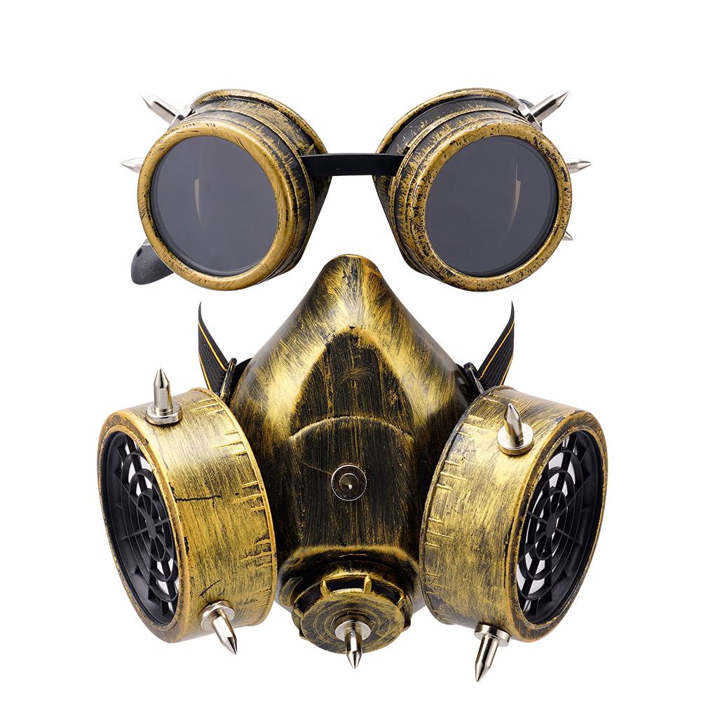 Goggles Easter Mask Halloween Steampunk Fashion Retro Rivets Gas  Cosplay Prop Carnival Party Respirator Gothic Anti-Fog Masks