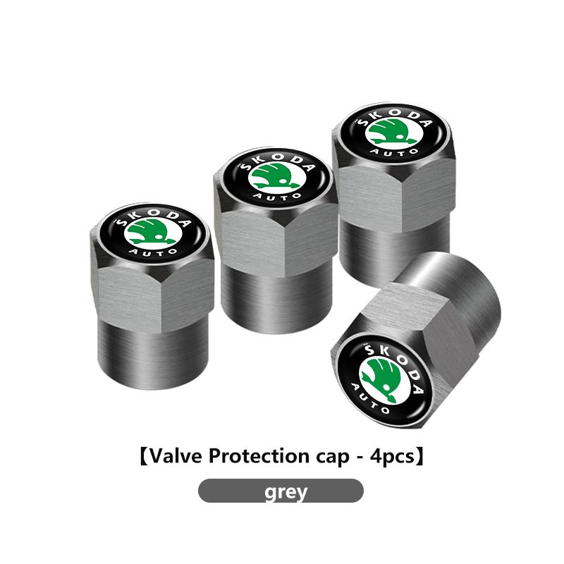 HRQB8 For Skoda 4PCS Car Tire Stem Valve Cap Airdust Waterproof Wheel Tire Valve Rim Stem Cover octavia a5 a4 mk1 2 fabia superb rapid