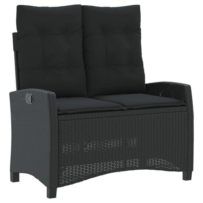 VidaXL Ensemble à Manger de Jardin avec Coussins 4 pcs, Table de Terrasse, Meubles de Patio, Mobilier d'Extérieur, Noir 3277392