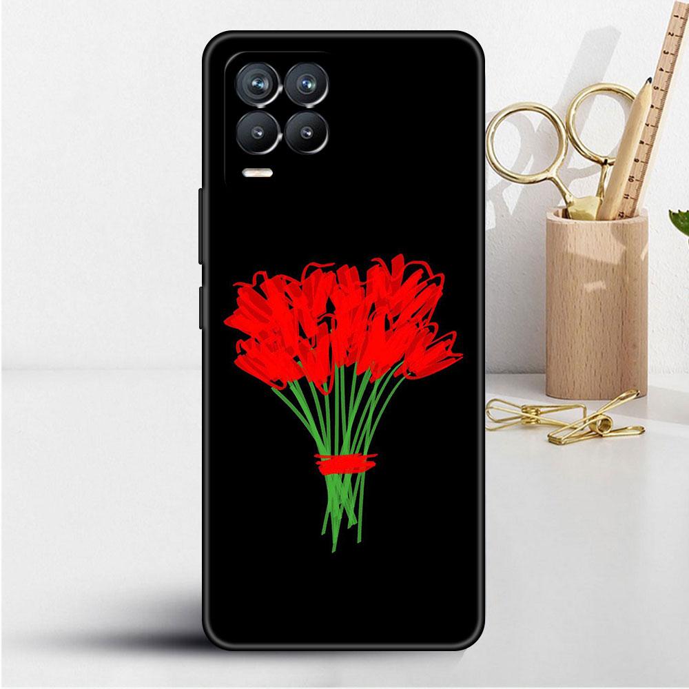 Case For Realme 8 C21y GT Neo 2 3 8i C21 7 C11 6 C12 C35 C3 GT 9 Pro C12 Silicone TPU Phone Cover Flower