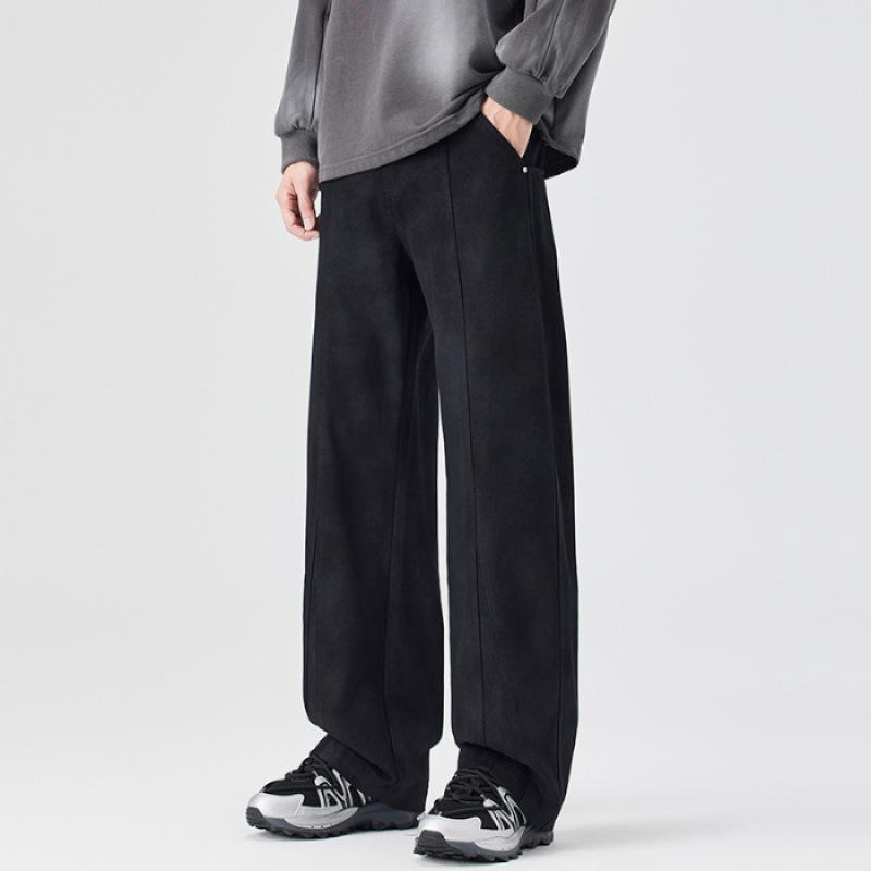 Spring American high street wide-leg dirty pants men's trendy brand loose straight casual pants men's tooling trend