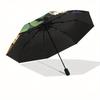 Stained Lotus Pond  DecorUmbrella, Portable 3-Fold Compact Umbrella for Men & Women ES52
