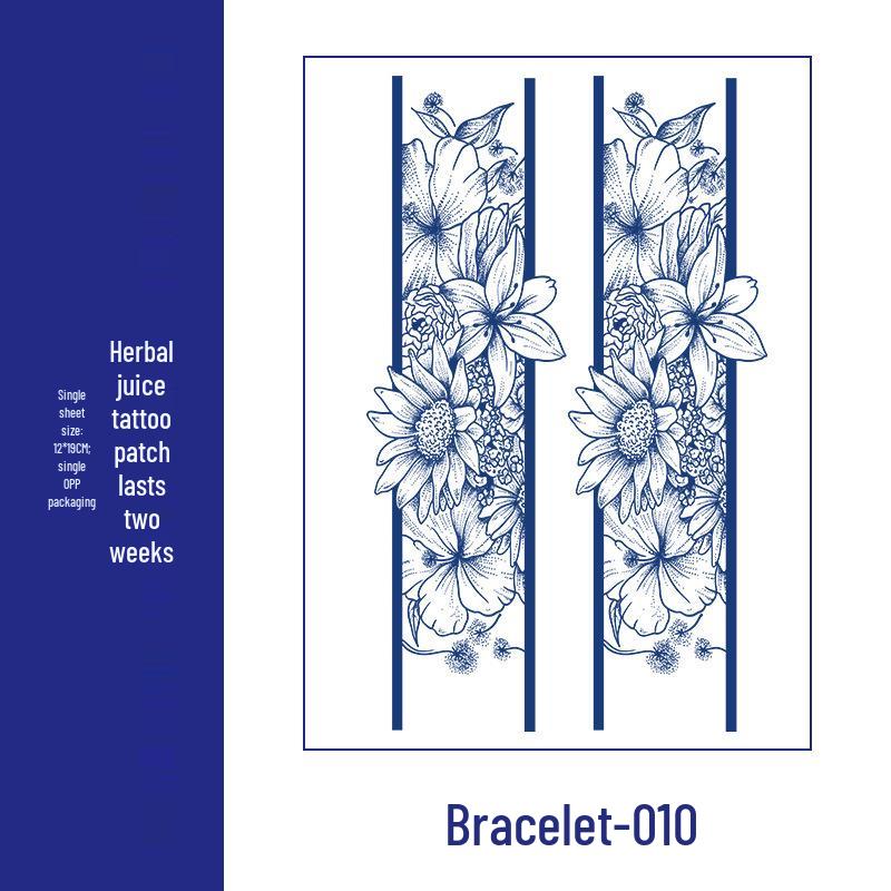 Herbal Semi-Permanent Waterproof Non-Reflective Armband Tattoo Stickers for Men & Women 12x19 CM