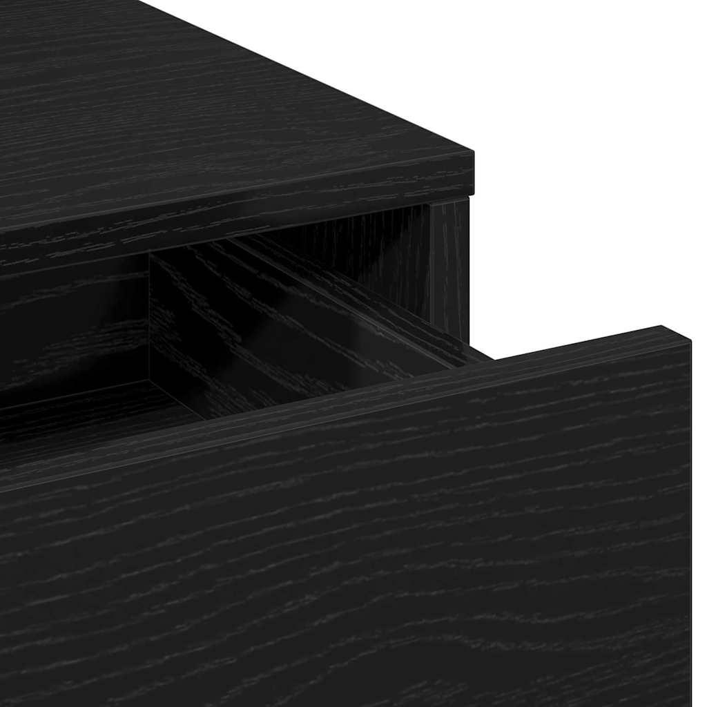 Makeup Table with Shelf Black Oak Look 50 x 41 x 140 cm
