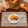 2Pcs Elegant Lace Tablecloths Square Florals Artwork Neutral Tone Sturdy Polyester Home Furnishing Textiles