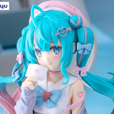 Figurină Anime Hatsune Miku Nouă Roz Sakura Poziție Șezând PVC Figurină de Acțiune Model Jucărie Decorațiune Cadouri de Colecție