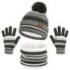 Children's Hat Scarf Gloves Three Piece Set Northern Winter Double Layer Cold Proof Knitted Hat Boys and Girls Scarves Three Piece Set