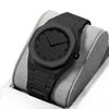 Temu Fashion Quartz Watch Set Trendy Black Watch Bracelet Ring Necklace Set Gift Box
