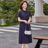 2026 Summer New Arrival: Chinese Style Plus Size Short Sleeve Dress for Middle-Aged and Elderly Women