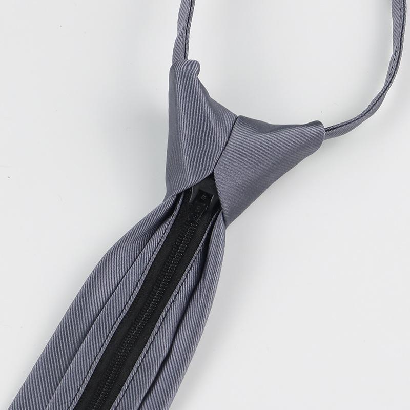 Business Tie Men'S And Women'S Black Grey Red Solid Color Professional Work Security Wedding Shirt Student No Zipper Tie