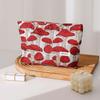 Vintage Canvas Make-up Tasche Roter Pilz Druck M/L Größe Aufbewahrungstasche Waschbar Tragbar Handtasche Hautpflegeprodukte Aufbewahrung