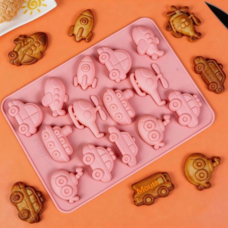 Silicone Candy Molds Shaped As Cars Planes And Other Vehicles Chocolate Molds Cake Decorations For Diy Baking Molds