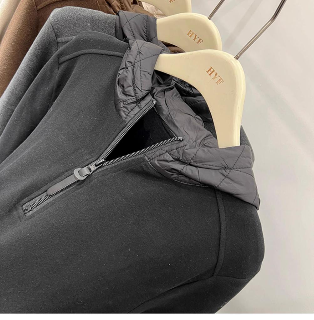 Women's Winter 2025 Half-Zip Brushed Corduroy Long-Sleeve Hoodie Top