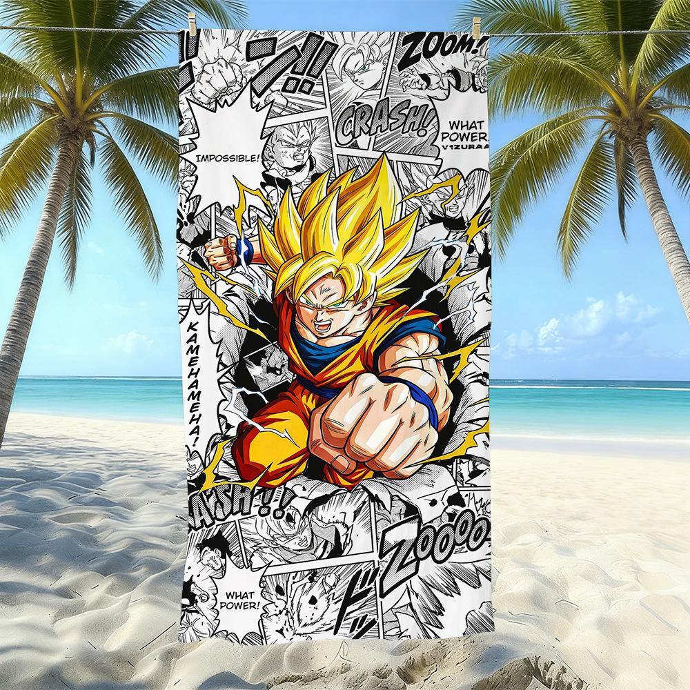 Animation Beach Towels Thickened Microfiber Quick-Drying Bath Towels Outdoor Travel Towels Can Be