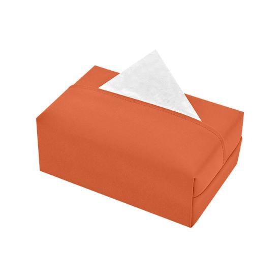 Car Tissue Box Leather Magnetic Flexible Installation Tissue Holder Tissue Dispenser оранжевый