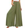 Loose Solid Color Elastic Waist Pants Loose Pure Color Elastic High Waist Pants