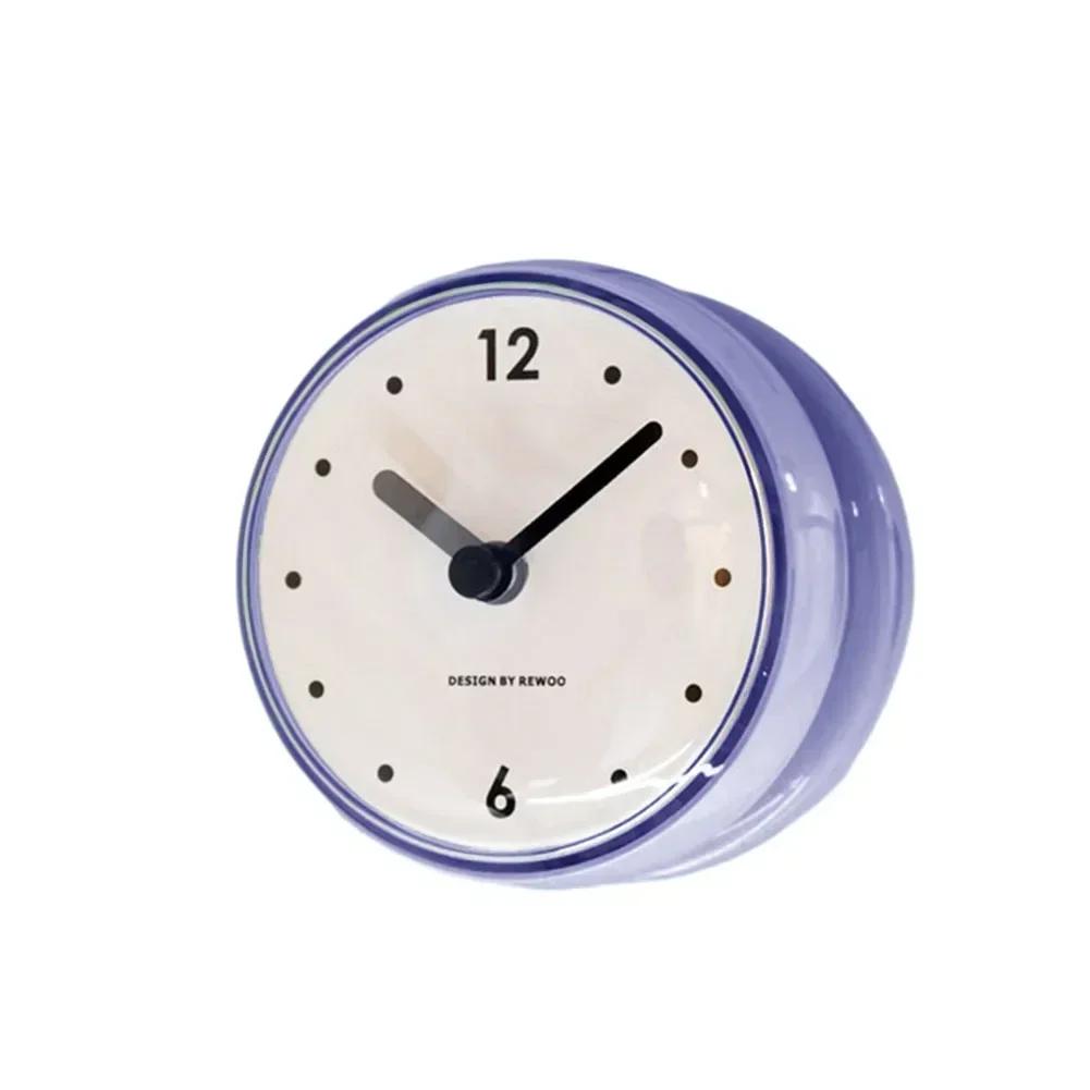 7cm Mini Waterproof Bathroom Electronic Wall Clock Anti-Fog Kitchen Sucker Clock Wall Watch With Suction Cup Home Decor Arts