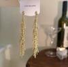 Long Tassel Chain Round Circle Hoops Earrings for Women Geometric Gold Color Metal Earring Jewelry Accessories