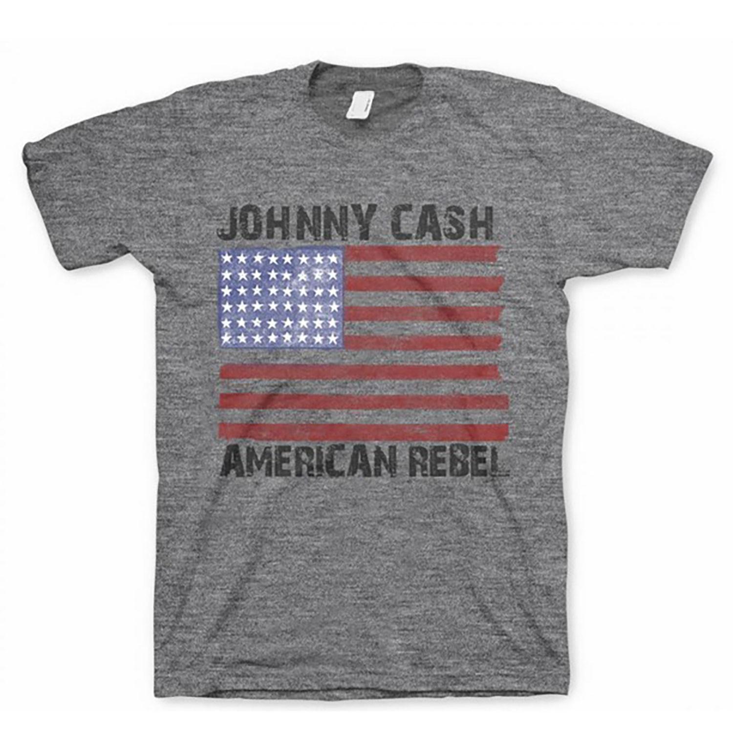 Men s Johnny Cash American Rebel T-shirt X-Large Heather 3XL