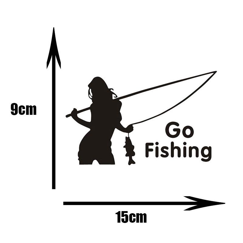 Metvi Sticker Pretty Girl GO FISHING Car Sticker Waterproof Vinyl Stickers Hobbies Auto Products