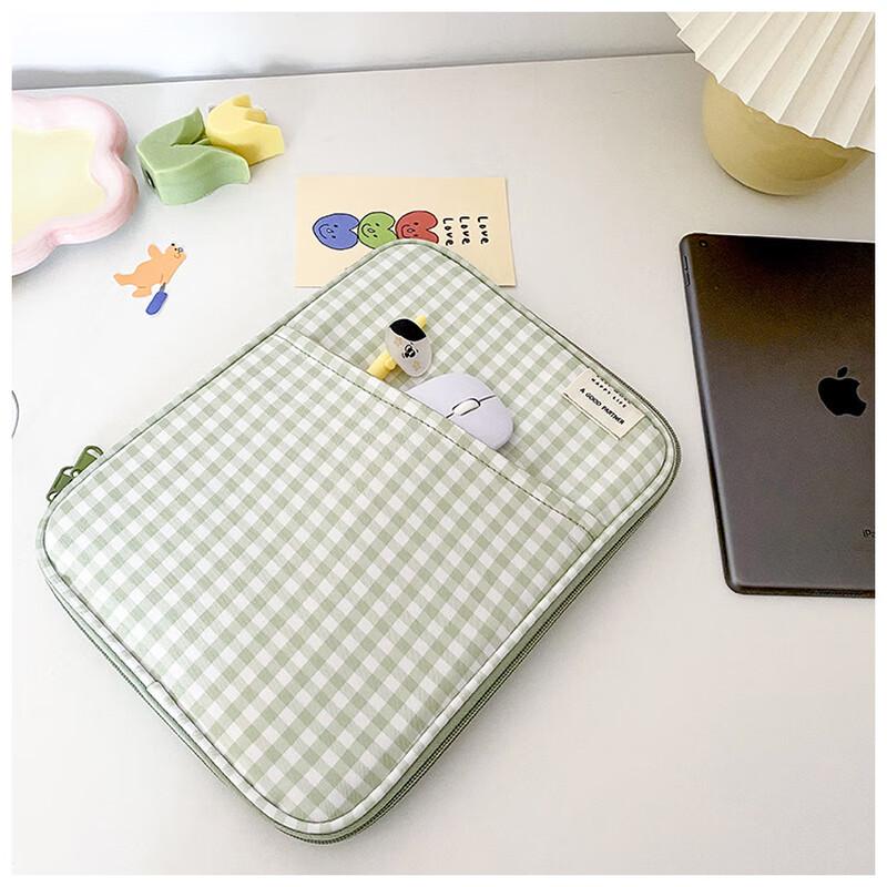 Li Shen Plaid Laptop/Tablet Sleeve Bag