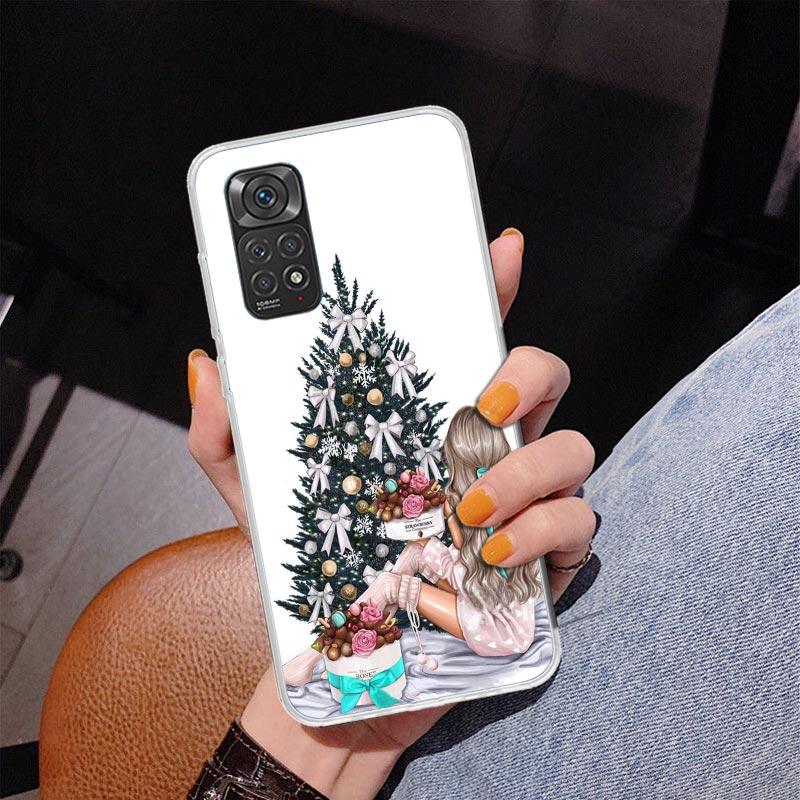 

Christmas Art Girls Coffee Phone Case For Xiaomi Redmi Note 15 14 13 12S 12 11 Pro Plus 14S 11S 11E 10 10S 11T 5G Personalized C Note 12 Pro Plus