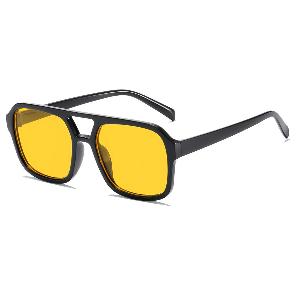 Vintage Square Sunglasses Women Men Double Bridges Sun Glasses Stylish Anti-glare Driving Eyewear Female UV400 Gafas De Sol