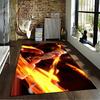 Anime Style Carpet with Flame Warrior Design Suitable for Use As an Anti-slip Game Mat for Living Room and Bedroom Sofas