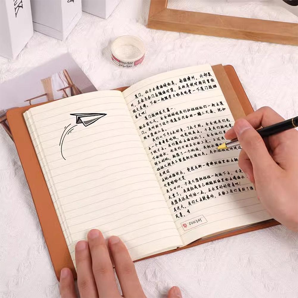 A6 Vintage Notebook PU Leather Blank Kraft Diary Note Book Journal Sketchbook Stationery School Office Supplies