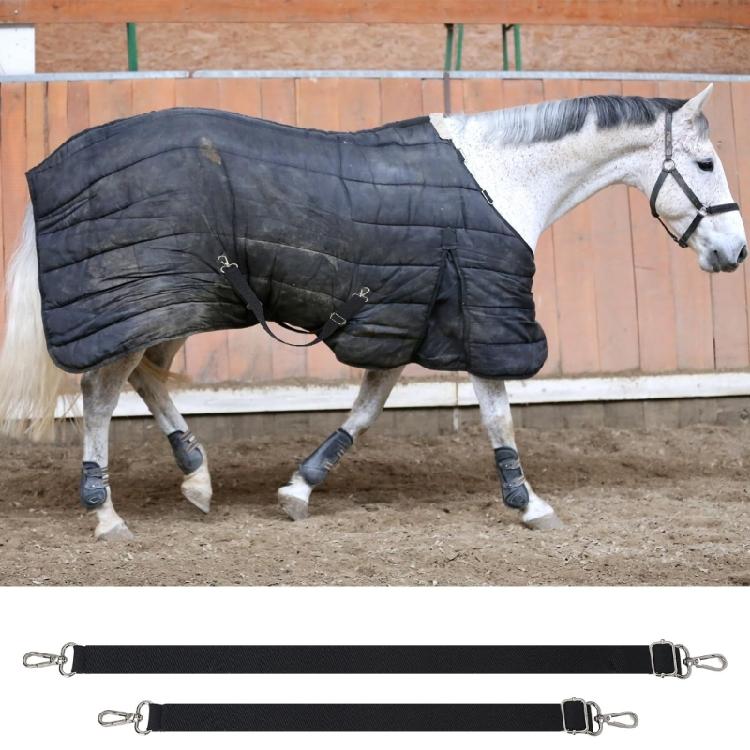 Horse Blanket Replacement Elastic Leg Straps Double Clips Stretchy Tail Strap Durability Secure for Horse Blanket