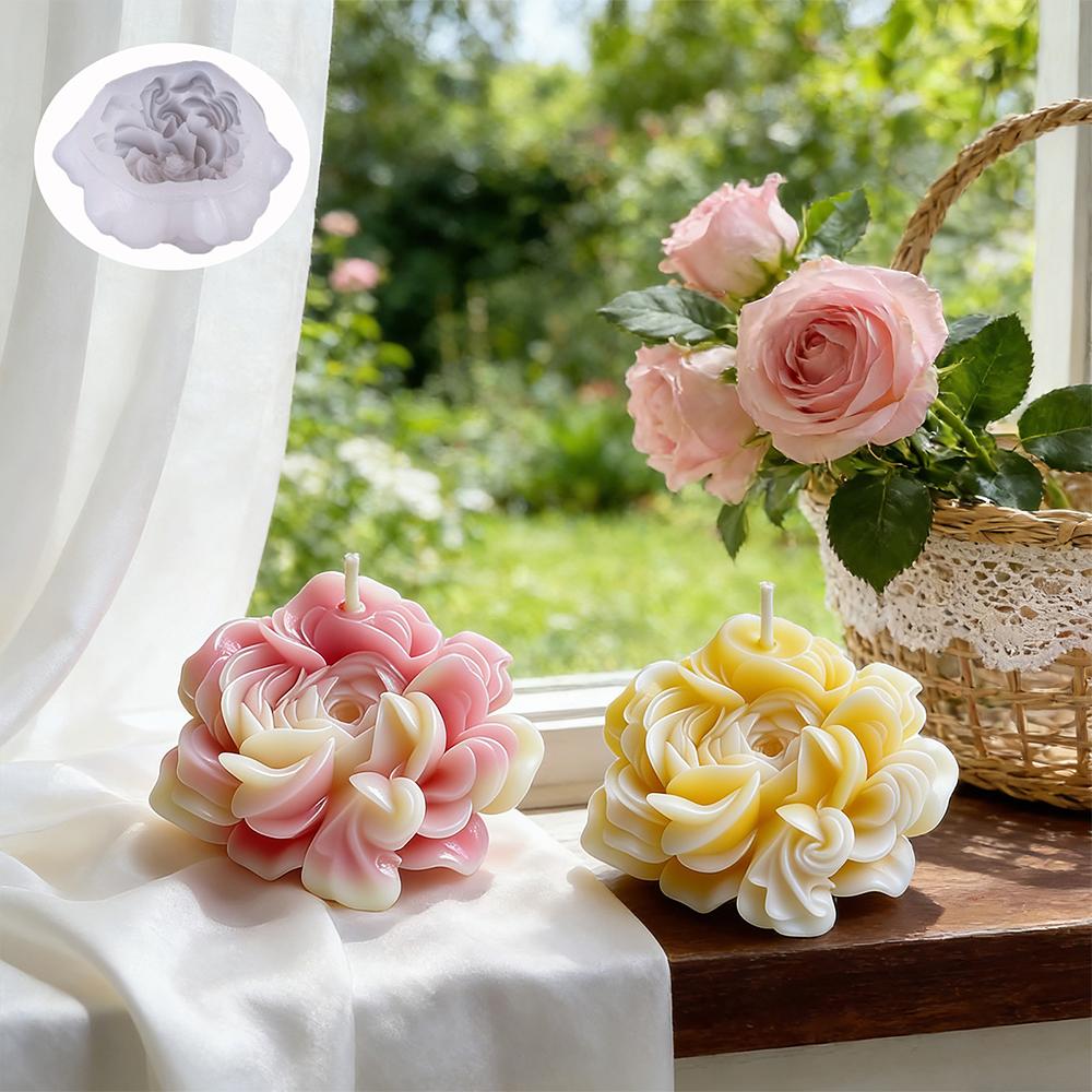 Buttercup Flower Candle Silicone Mold 3D Buttercup Soap Gypsum Craft Clay Mold Chocolate Cake Baking Supplies Valentines Day Gif